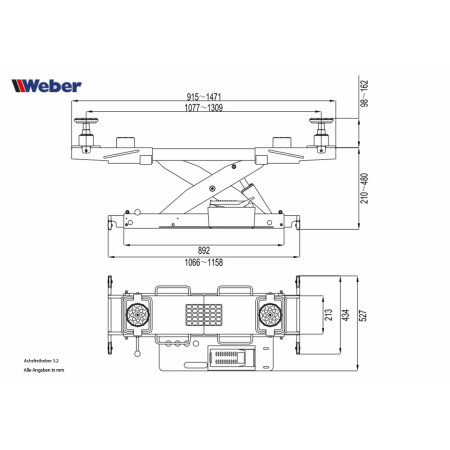 Пневмогидравлическая траверса Weber 3.2т, Weber, Германия-Китай 1