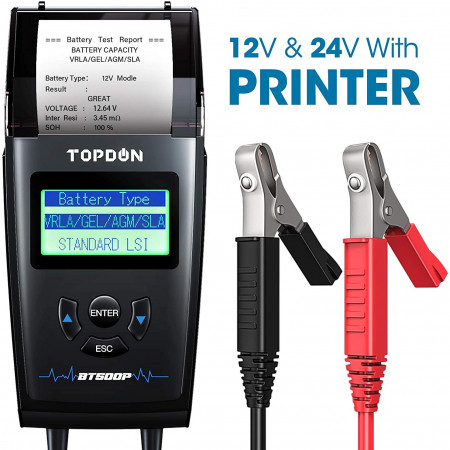 Тестер автомобильных аккумуляторов BT500P, TOPDON, Китай 